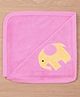 Child World Terry Knit Hand and Face Towel with Elephant Embroidery L 48 x B 43 cm - Pink