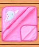 Child World Terry Knit Animal Embroidered Hooded Bath Towel L 76.2 x B 76.2 cm - Pink