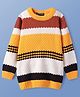 Pine Kids Knitted Full Sleeves Pullover Sweater With Colour Block Design - Yellow