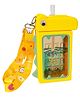 Koochie-Koo Dinosaur Theme Sipper Water Bottle for Kids, Cute Water Bottle with Soft Silicone Sipper, Drinking Bottle with Adjustable Shoulder Straps, BPA Free, Non-Toxic, 480 ml (Pack of 1, Yellow)