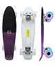 Jaspo Candy Kids Skateboard, LED Wheels 58 mm, Aluminium Trucks, Fibre Deck, 22 Inches Length, 6 Inches Width, Knurl Design, Age Group Above 5 Years, Lightweight, Dual Colour (Black & Purple)