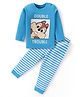 Babyhug Disney Single Jersey Knit Full Sleeves Chip N Dale Printed Night Suit - Light Blue