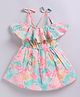Snuggly MONKEY Sleeveless Floral Printed Smock Detailed Dress - Multi Colour