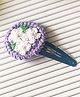 Bobbles & Scallops Halloween Theme Embroidered Floral Hair Clip - Purple & White