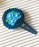 Bobbles & Scallops Halloween Theme  Floral Embroidered Hair Clip - Black & Blue