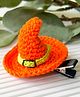 Bobbles & Scallops Halloween Theme  Witch Hat Crocheted Hair Clip - Orange