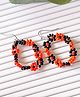 Bobbles & Scallops Halloween Theme Beads Embellished  Daisy Earring Set - Black & Orange