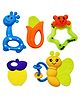 Bunie Colourful Plastic Rattles and Teether for Babies  5 Pcs Multicolor