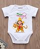KNITROOT Navratri Theme Half Sleeves My First Navratri Text Printed Onesie - White