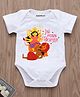 KNITROOT Durga Theme Half Sleeves Jai Maa Durga Text Printed Onesie - White