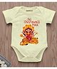 KNITROOT Navratri Theme Half Sleeves Jai Sherawali Maa Text Printed Onesie - Yellow