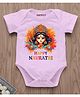 KNITROOT Navratri Theme Half Sleeves Happy Navratri Text Printed Onesie - Pink