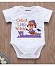 KNITROOT Halloween Theme Half Sleeves Cutest Little Witch Text Printed Onesie - White