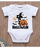 KNITROOT Halloween Theme Half Sleeves My 1St Halloween Text Printed Onesie - White