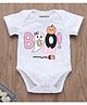 KNITROOT Halloween Theme Half Sleeves Bootiful Text Printed Onesie - White