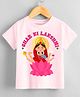 KNITROOT Navratri Theme Half Sleeves Ghar Ki Lakshmi Text Printed Tshirt - Pink