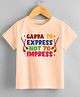 KNITROOT Navratri Theme Half Sleeves Garba To Express Not To Impress Text Printed Tshirt - Peach