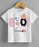 KNITROOT Halloween Theme Half Sleeves Bootiful Text Printed Tshirt - White