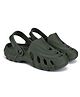 Priaansha Kids Perforated Wave Design Clogs - Olive Green
