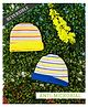 COCOON ORGANICS Cotton Terry Pack Of 2 Striped Anti Microbial Reversible Caps - Multi Colour