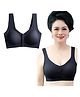 Bembika Solid Wirefree Cotton Front Button Closure Maternity Nursing Bra - Black