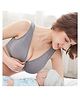 Bembika Wirefree Cotton Front Button Closure Maternity Nursing Bra - Dark Gray