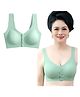 Bembika Solid Wirefree Cotton Front Button Closure Maternity Nursing Bra - Fruit Green