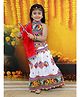 BownBee Sleeveless Navratri Theme Mirror Work Embellished & Embroidered Chaniya Choli Set - White