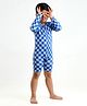 Somersault Full Sleeves Checked  Swimsuit - Blue