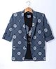 Dapper Dudes Full Sleeves Abstract Printed Blazer With Tee - Royal Blue