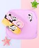 Babyhug Disney Girls Interlock Knit Wash cloth With Minnie Mouse Graphics L 28 x B 28 cm Pack of 3 - Pink & Yellow
