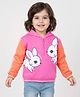Babyhug Cotton Knit Full Sleeves Hooded Sweatshirt with Bunny Print - Fuchsia
