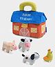 Mi Arcus Farm Animal Pig Cow Dog & Hen  Soft Plush Toy With A Hut Set Pack Of 4 Multicolor