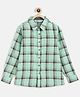 Campana 100% Cotton Full Sleeves Windowpane Check Shirt - Mint Green