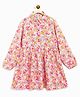 Campana Full Sleeves Floral Printed Shirt Dress - Pink
