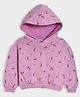 Mi Arcus 100% Cotton Full Sleeves Deer Printed Hooded Sweatshirt - Pink