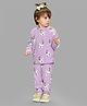 Mi Arcus Full Sleeves Animal Printed Sweatshirt & Coordinating Pajama Set - Lavender