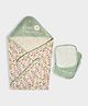 Mi Arcus Floral Printed Bath Towel & Wash Clothes - Aqua Green