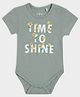 Mi Arcus 100% Cotton Half Sleeves Time To Shine Print Onesie - Green