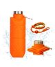 Bunie Stylish Collapsible Silicone Sipper Bottle with Wrist Strap  Pack of 1 Orange