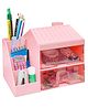 Bunie Hut Shaped Stationary Desk Organizer with Drawer - Pink
