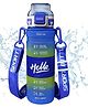 Bunie 1 Litre Sports Water Bottle with Handle, Adjustable Strap & Time Marker  Blue