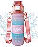 Bunie 1 Litre Sports Water Bottle with Handle, Adjustable Strap & Time Marker  Pink