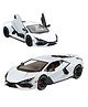 Bunie 1:24 Pull Back Die Cast Model Car Toy with Openable Door Light & Sound - White