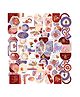 Bunie Flower Theme Sticker Set - 80 Pcs/ 40 Designs Stamping Stickers - Multicolor