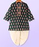 Babyhug Woven Full Sleeves Mandarin Collar Floral Cambric Printed Kurta Dhoti Set - Green
