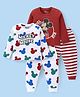 Babyhug Disney Single Jersey Knit Full Sleeves Nigh Suit with Mickey Mouse Graphics Pack of 2 - Maroon & White