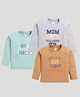 Nottie Planet Pack of 3 Cotton Jersey Full Sleeves Mom Says Im A Real Hero & Best Grandpa Ever Text Printed Tees - Green Grey & Brown