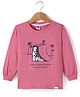 Teddy Sinker Knit Full Sleeves T-Shirt with Text Print - Rose Gold