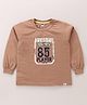 Teddy Sinker Knit Full Sleeves T-Shirt Text Print - Light Brown